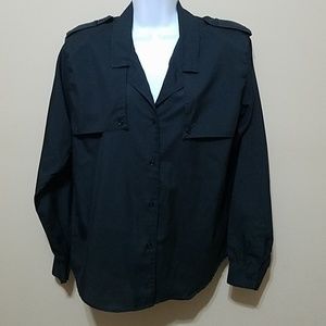 DVF Diane von Furstenberg Womens Top 6 VTG Military Satin Relaxed Minimalist